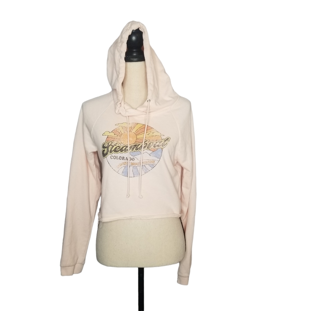 Techstyles Graphic Cropped Crewneck Sweatshirt Hoodie Size Medium
